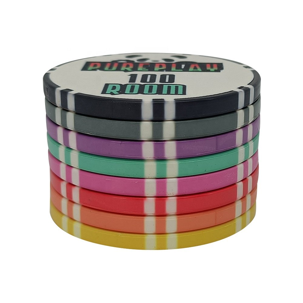 Wholesale colorful custom made logo 10g bulk ceramic poker chips club design with value from Kaile factory for other games