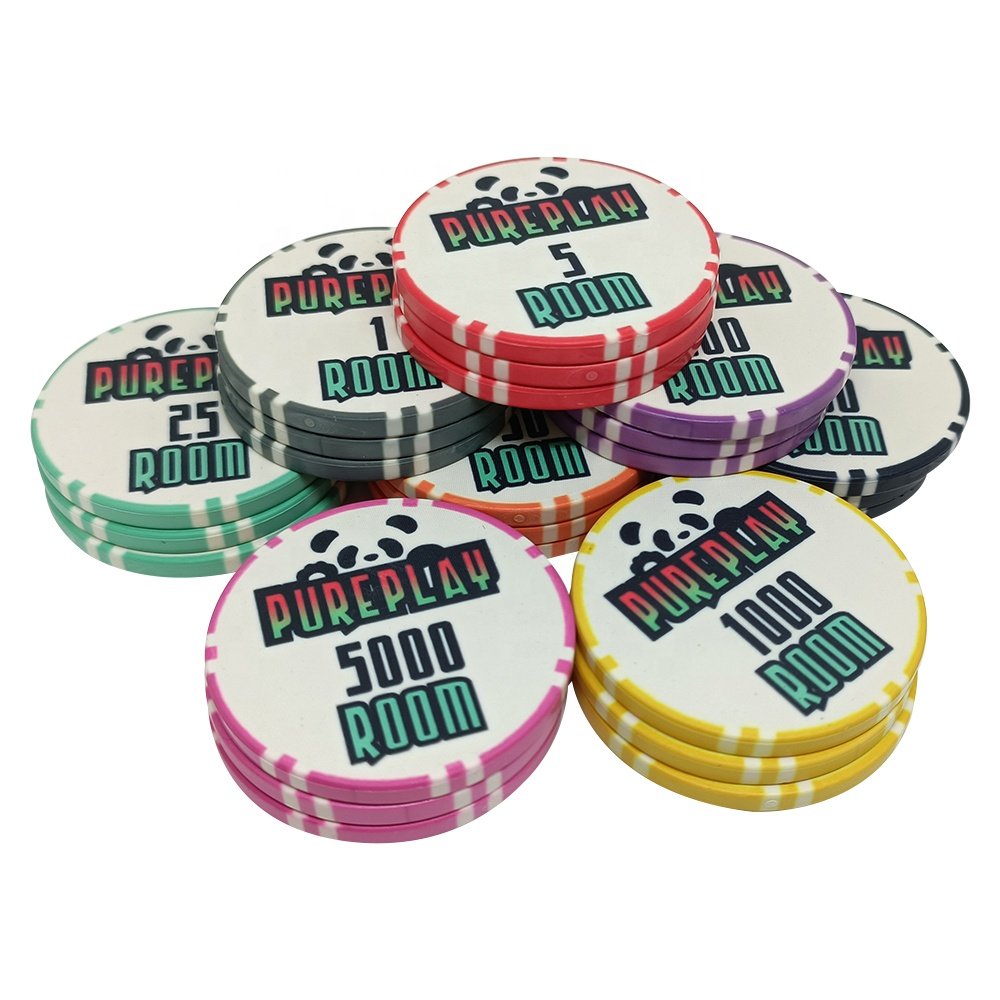 Wholesale colorful custom made logo 10g bulk ceramic poker chips club design with value from Kaile factory for other games