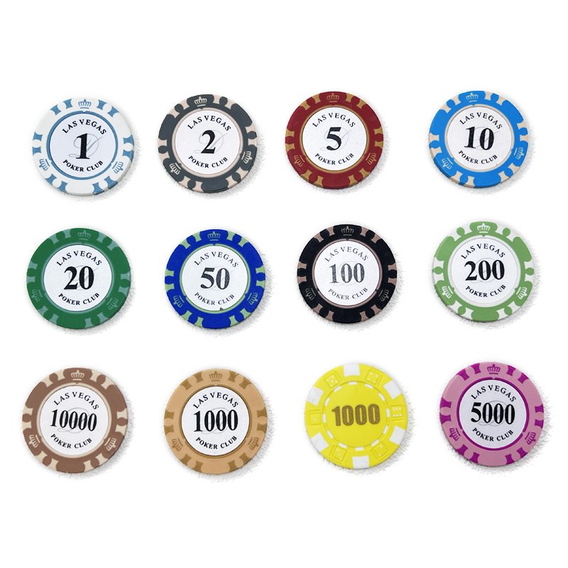 Abs Clay Ceramic Chip Poker Sublimation Gambling Game Chip Case Plastic Manufacturing Oversized Poker Chips Blank
