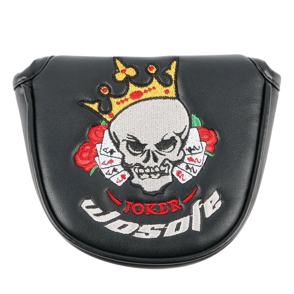 wholesale New Design Poker Chips embroidery PU leather golf headcover Magnetic golf putter mallet cover