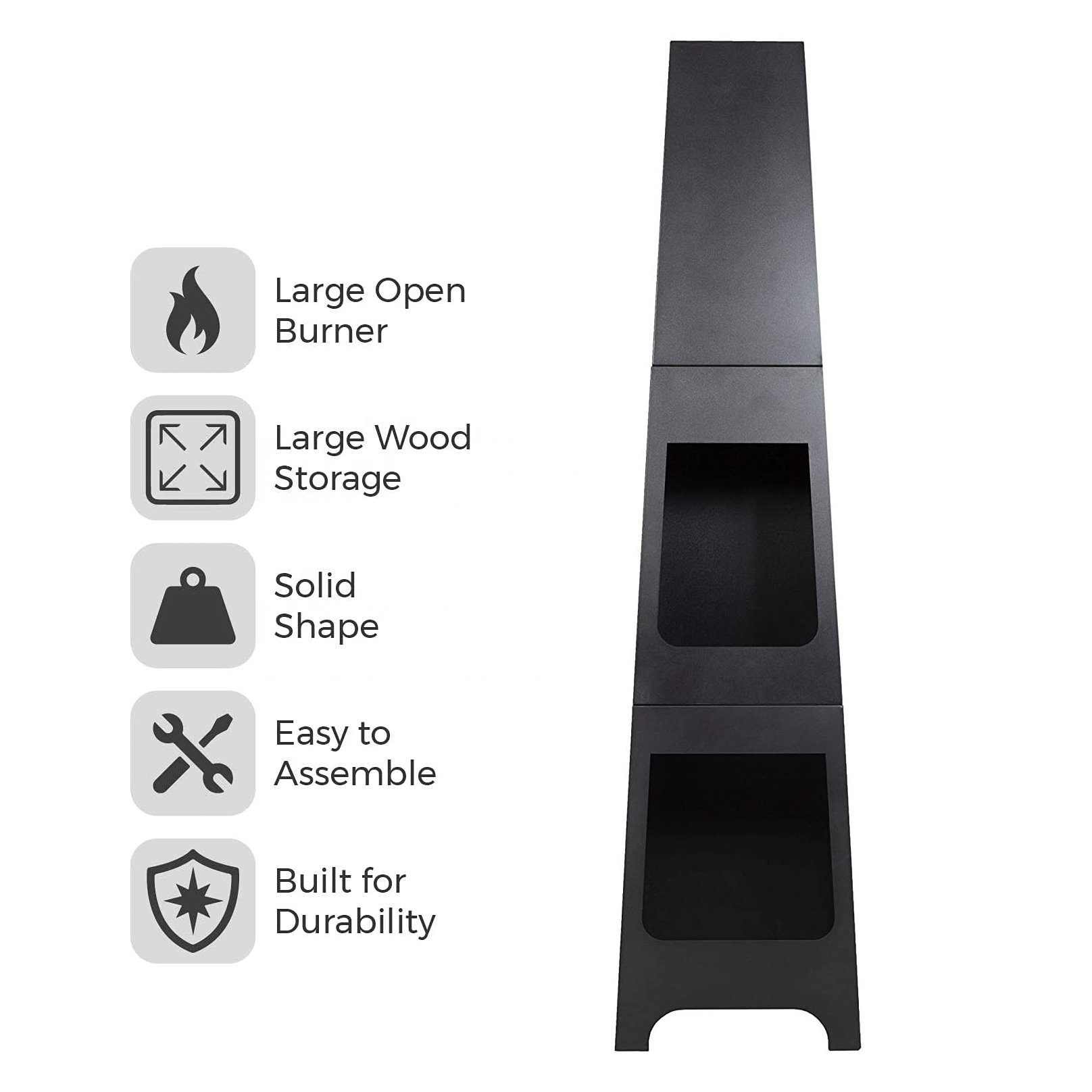 BSCI factory steel fire chimenea outdoor fire pit with log store