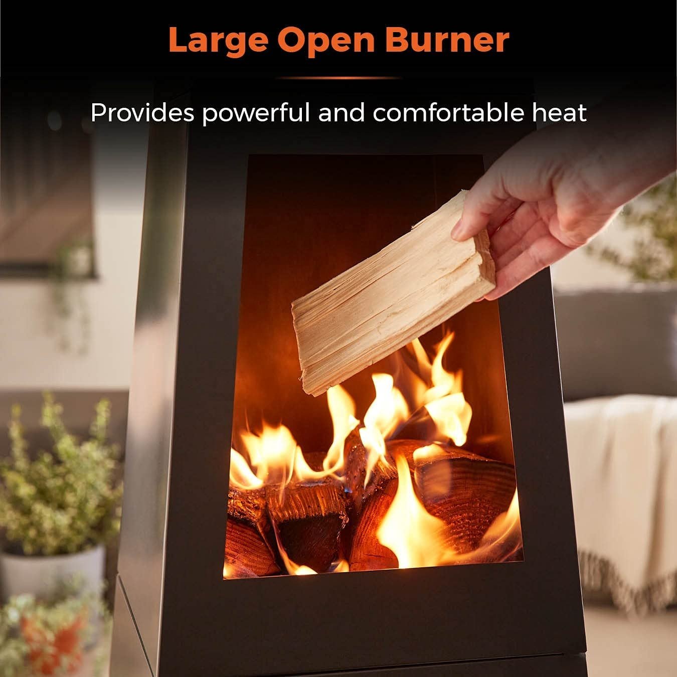 BSCI factory steel fire chimenea outdoor fire pit with log store