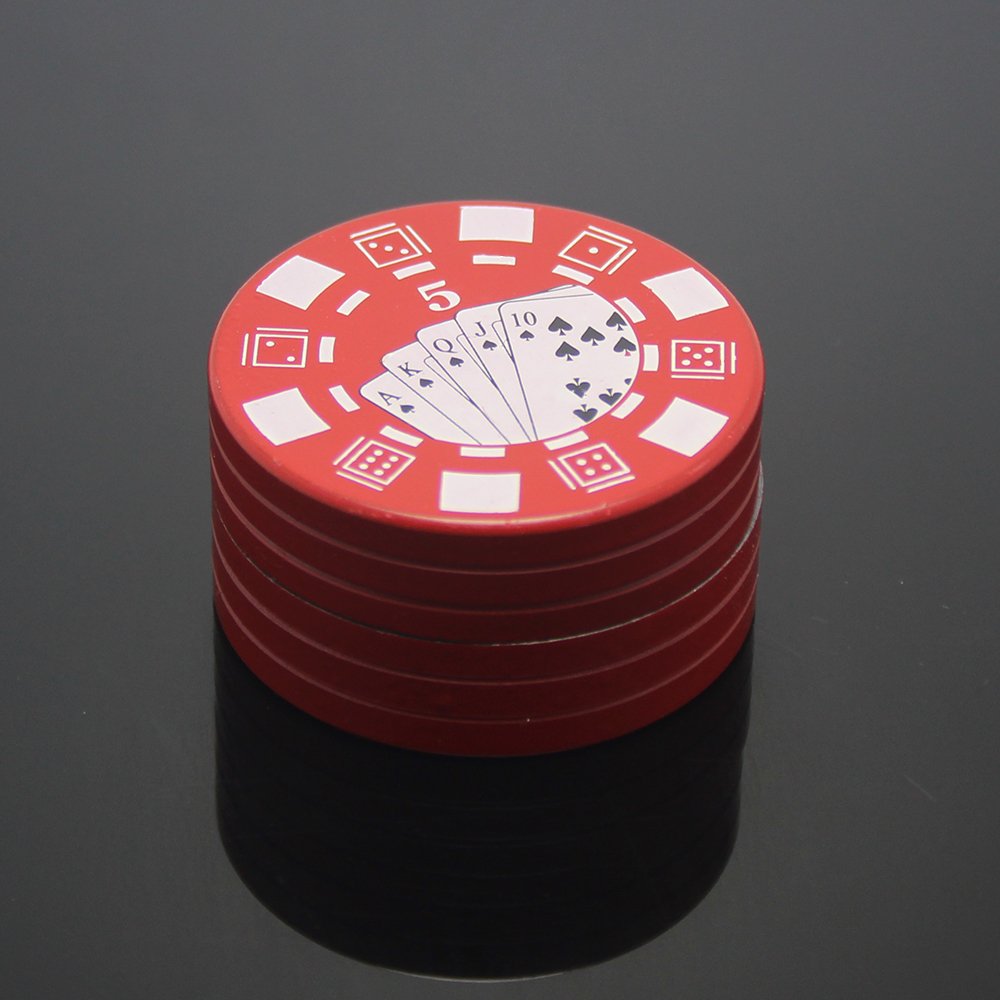 Mini Herb Smoke Grinder Hand Muller Round Dry Spice Crusher Custom Poker Card Chip Casino Gifts Wholesale Magnetic Tobacco Grind