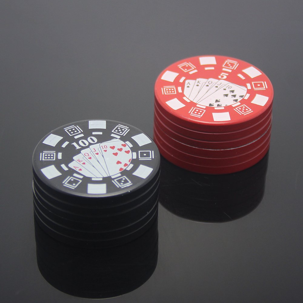 Mini Herb Smoke Grinder Hand Muller Round Dry Spice Crusher Custom Poker Card Chip Casino Gifts Wholesale Magnetic Tobacco Grind