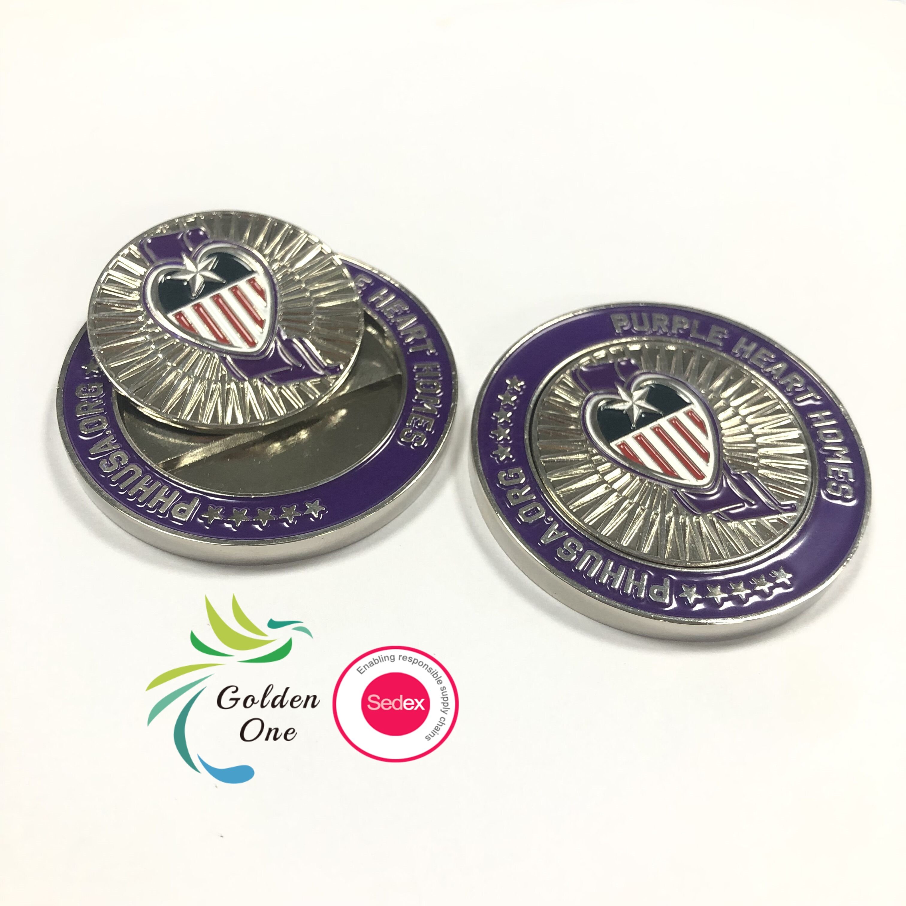 Personalized Custom Logo Metal Soft Enamel Golf Ball Marker Poker Chips Magnetic Hat Clip For Golf Accessories Promotional
