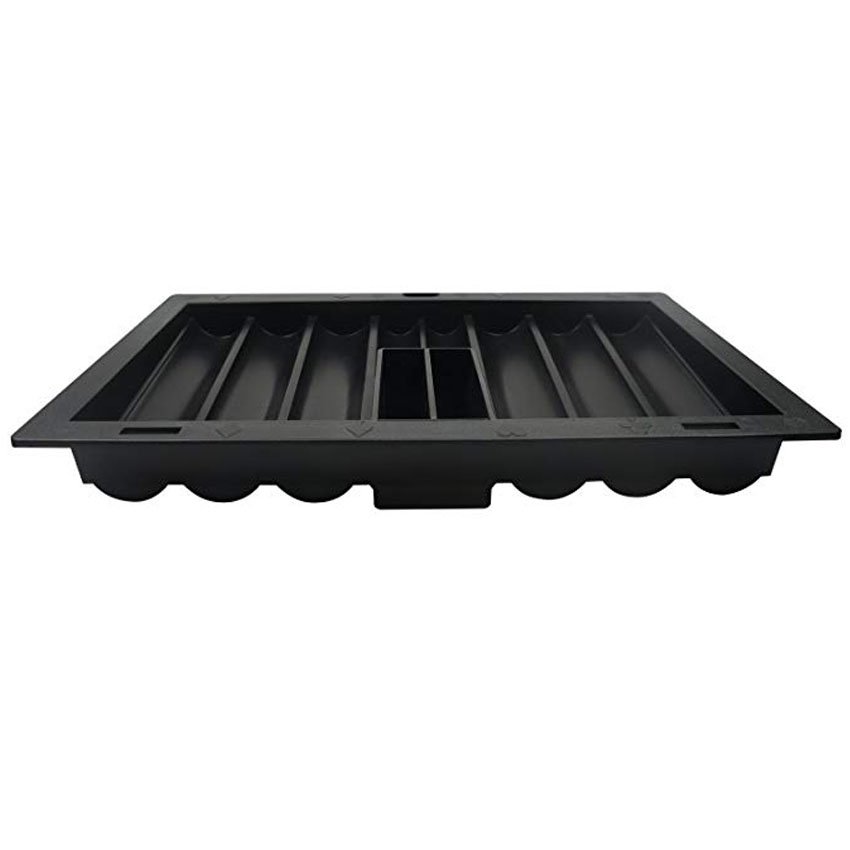 YUANHE Casino Supply 8 Row 350 ABS Black Poker Chip Tray with Cardholder