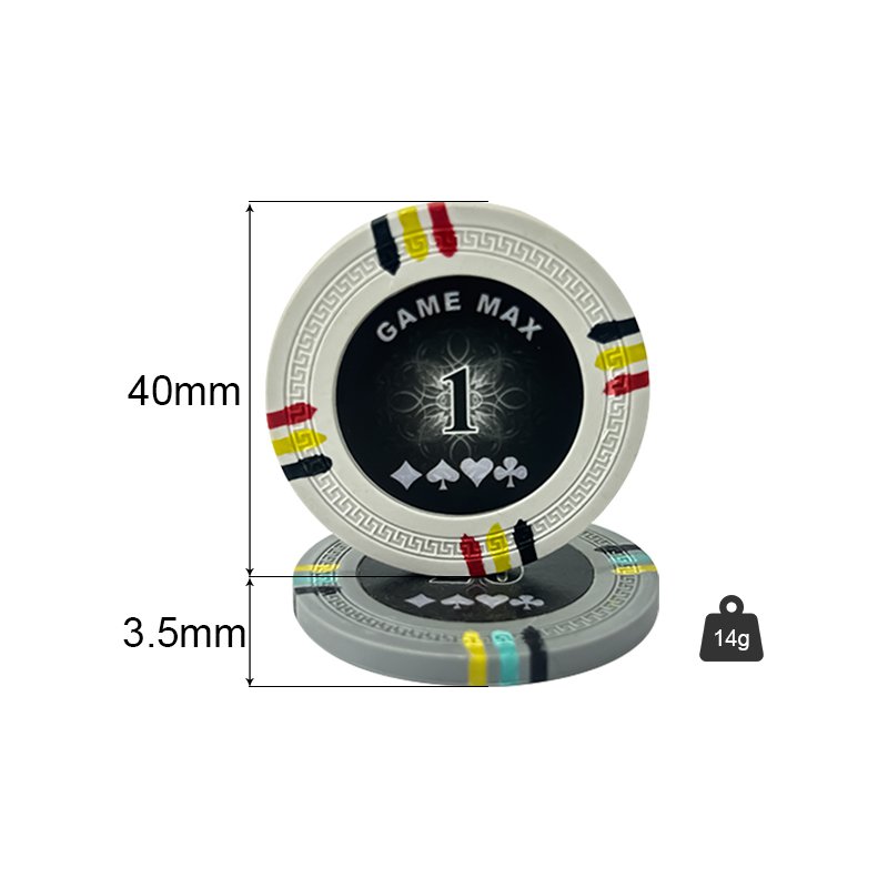 Clay Poker Chips 40mm Casino Chip Token Gambling for Card Board Game 14g