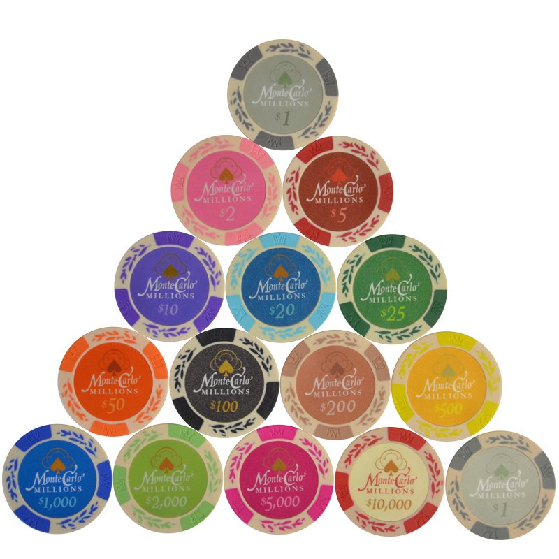 montecarlo casino gambling 14g clay custom plastic logo customized poker chips Factory supply