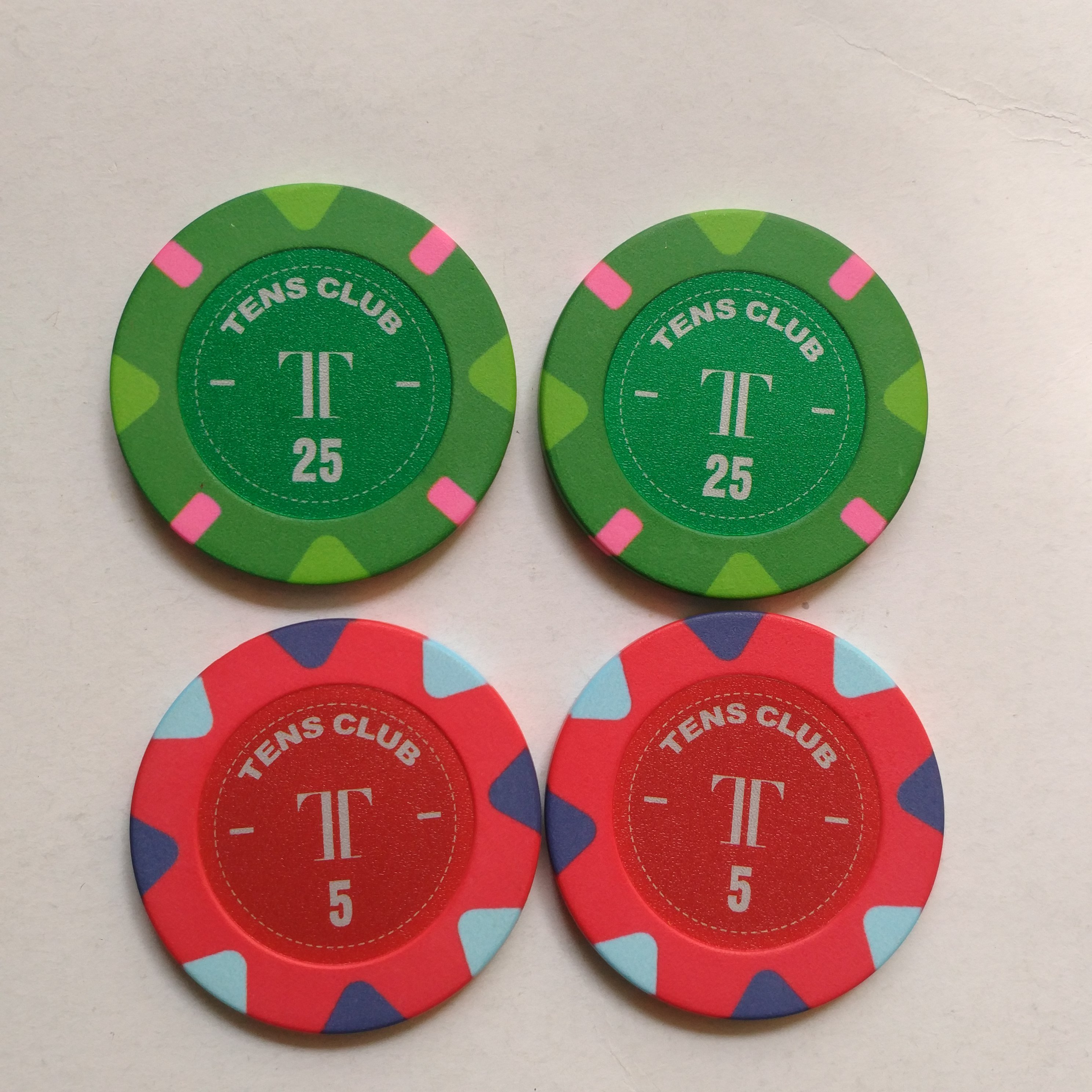 Sublimation hybrid ceramic poker chip with 25.8MM sticker inlay