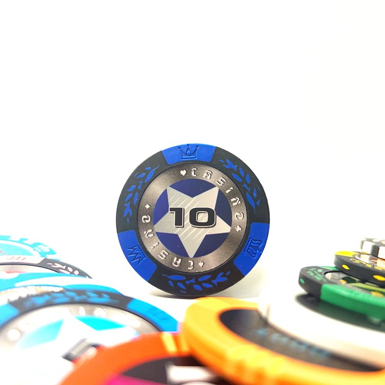 Discount Supplies Bulk Wholesale Personalize Logo Clay Small Denomination Poker Chips With Two Sides Printing Sticker