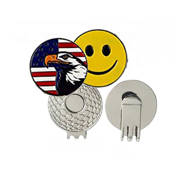 Customizable Golf Hat Clip with Different Shape Plate Silver Black Gold Ball Marker Holder Gift for Golfers