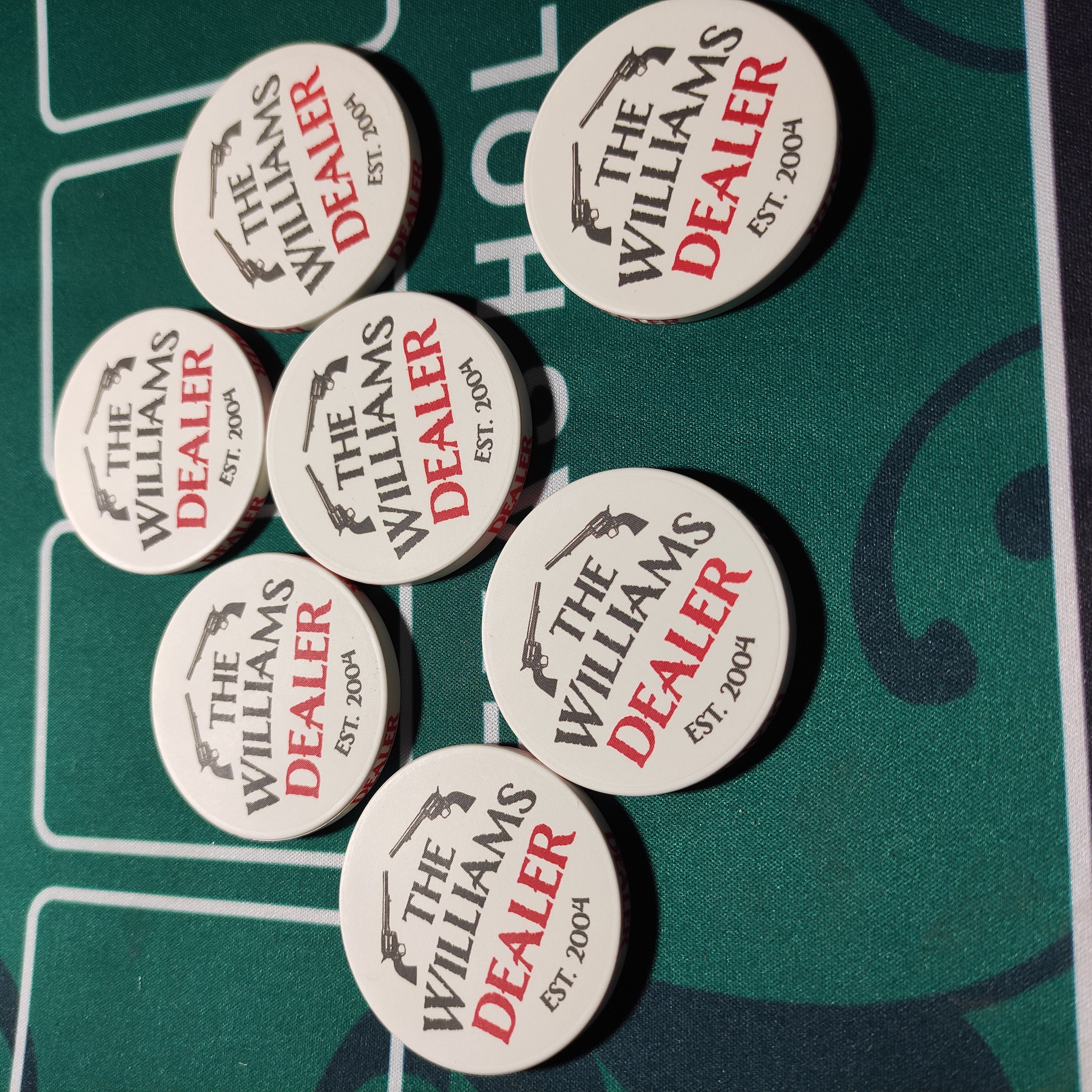 Oversized 50mm 52*5MM and 55*3.3MM Casino ceramic poker chip dealer buttons with sublimation