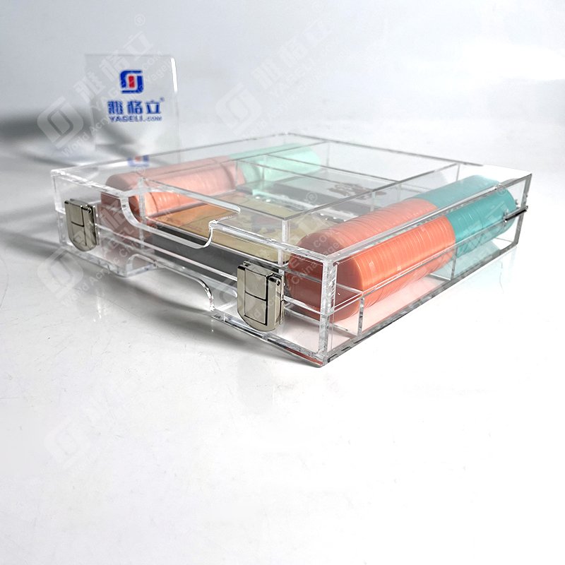 Factory Custom High Quality Rectangular Acrylic Poker Chip Set Acrylic Poker Chip Set for Texas