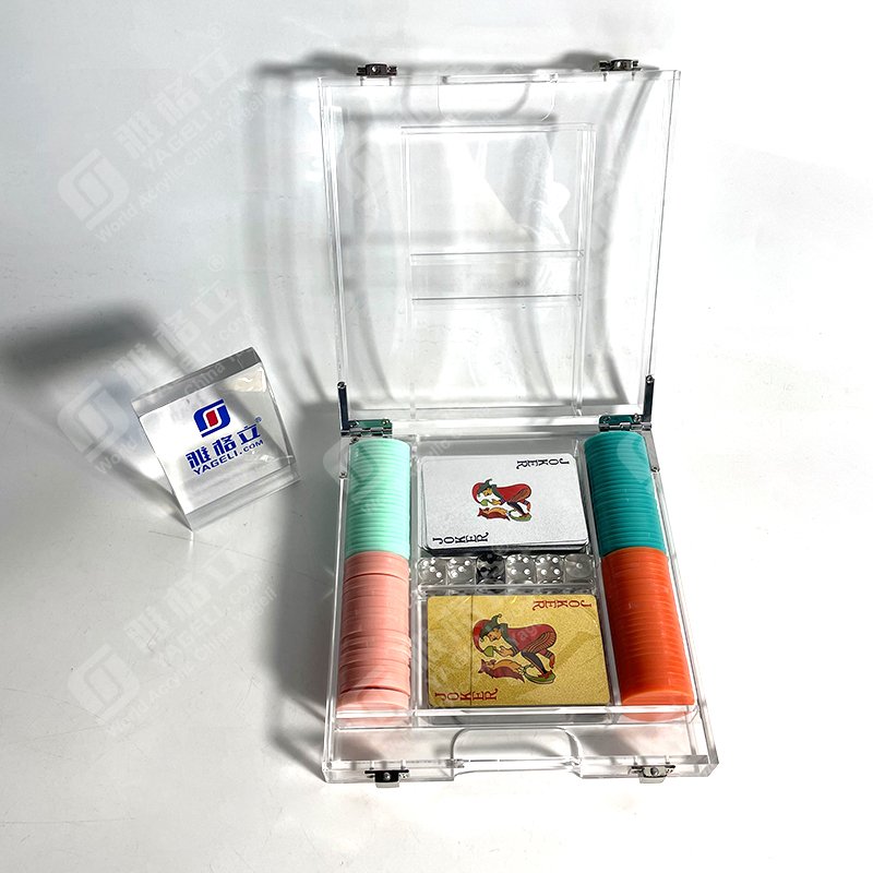 Factory Custom High Quality Rectangular Acrylic Poker Chip Set Acrylic Poker Chip Set for Texas