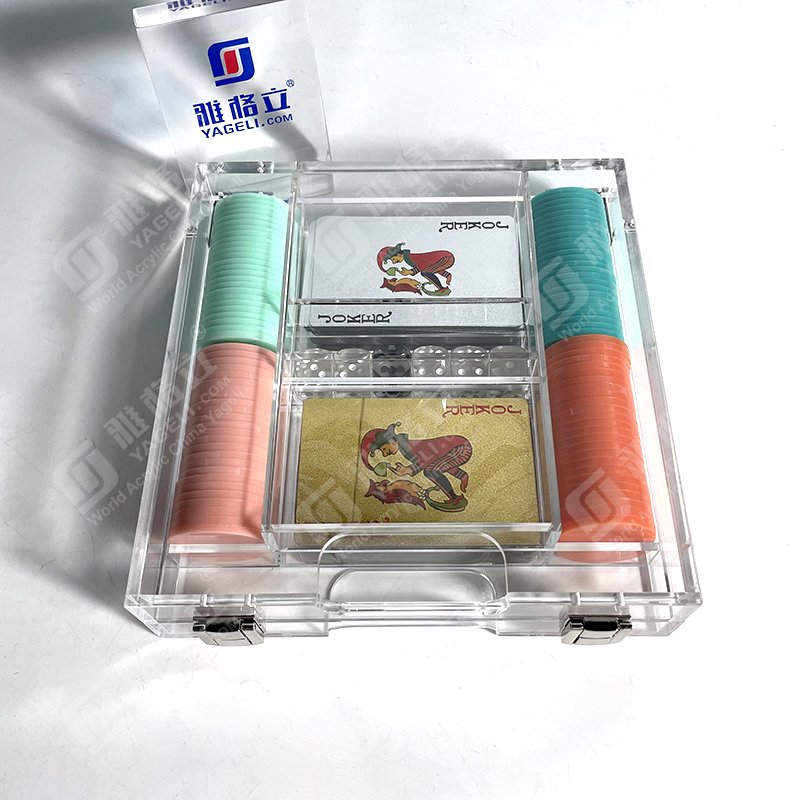 Factory Custom High Quality Rectangular Acrylic Poker Chip Set Acrylic Poker Chip Set for Texas