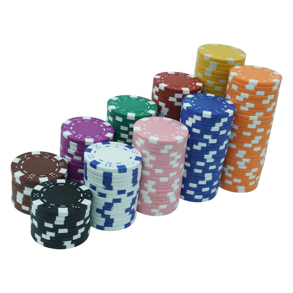40mm best quality striped dice poker chips plastic 11.5g multi solid color chips custom logo from professional factory for game