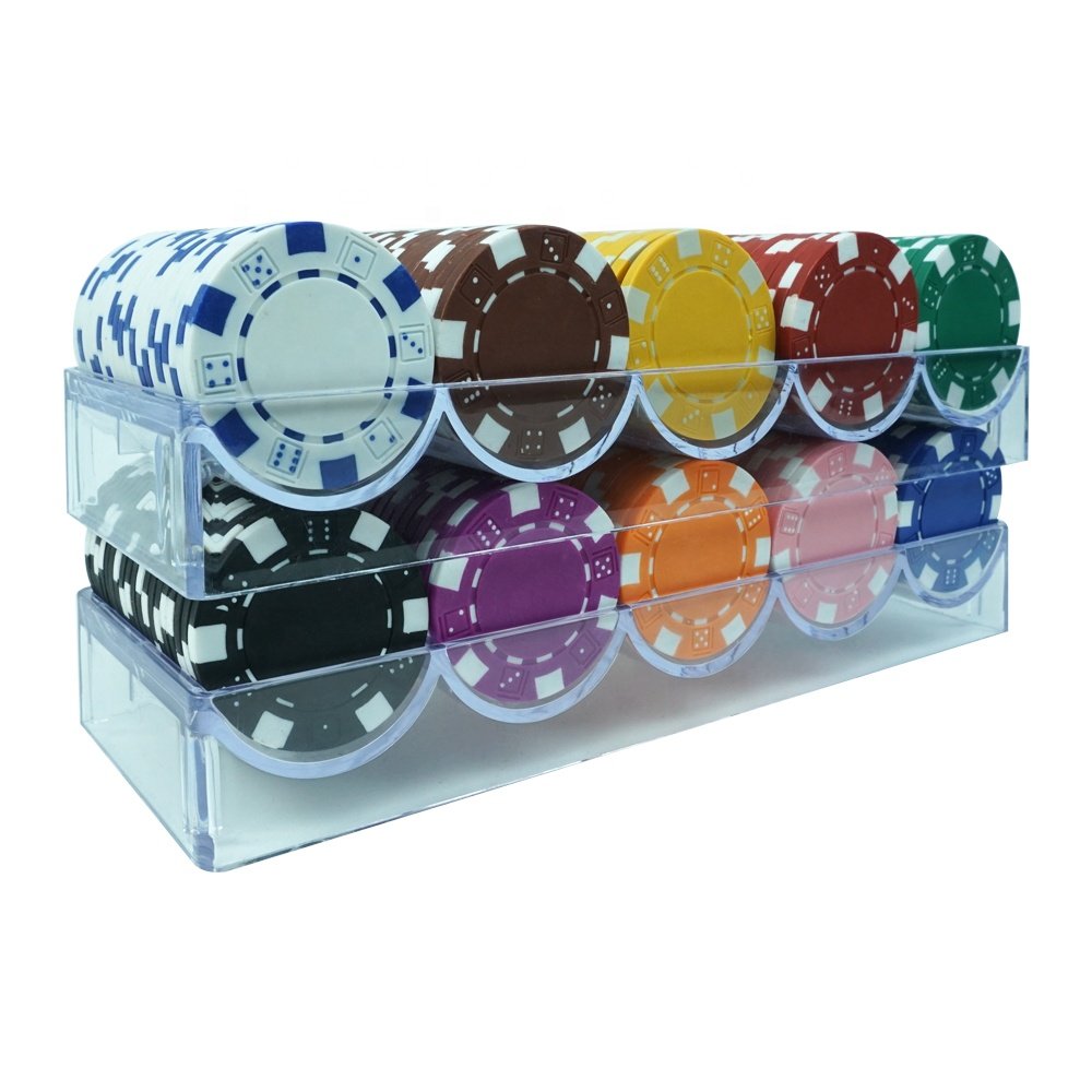 40mm best quality striped dice poker chips plastic 11.5g multi solid color chips custom logo from professional factory for game