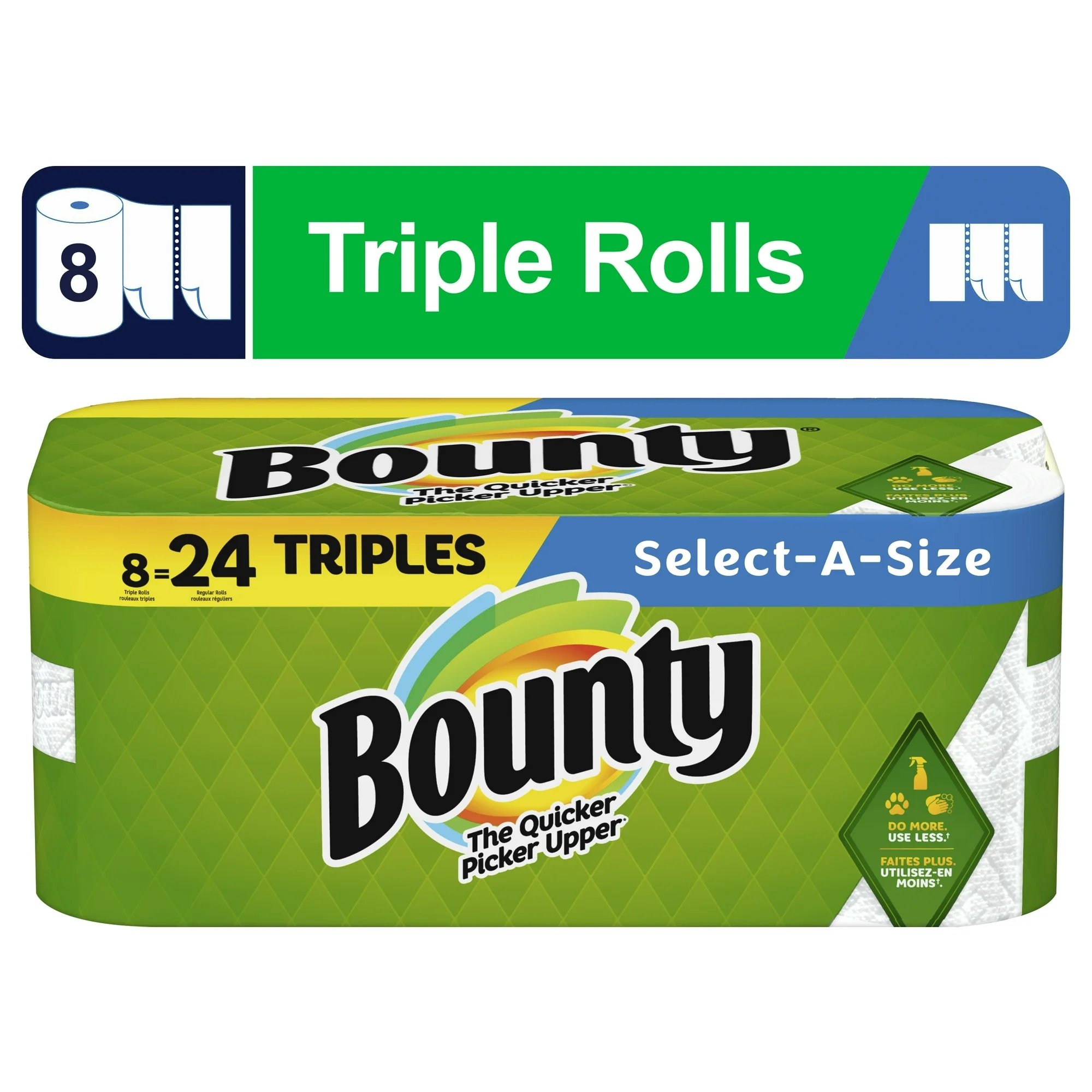 Bounty Select-a-Size Paper Towels, 10 Triple Rolls, White