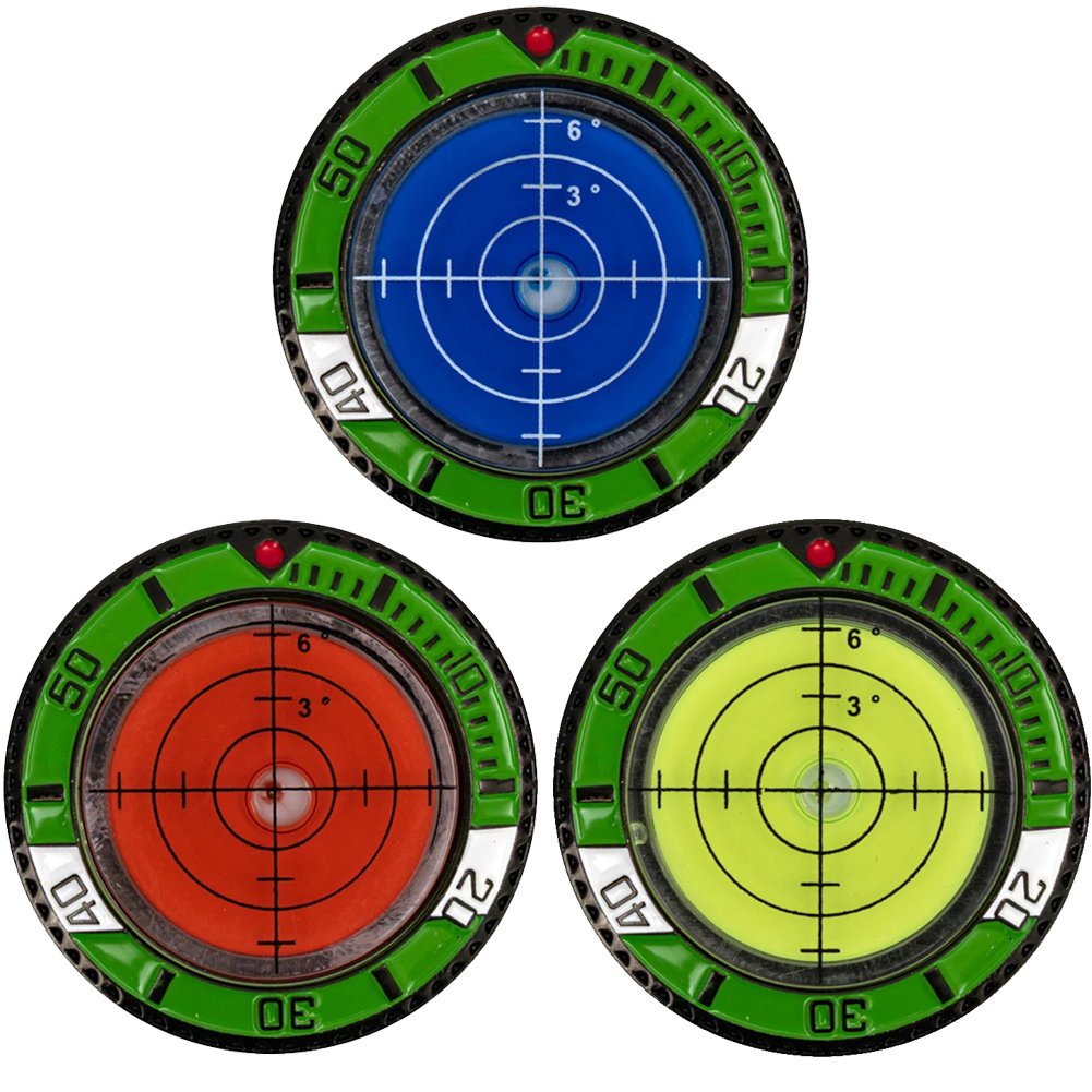 Customizable Factory-Supplier Golf Putting Green Reading Ball Marker Featuring a Green Reader Bubble Level golf marker hat clip