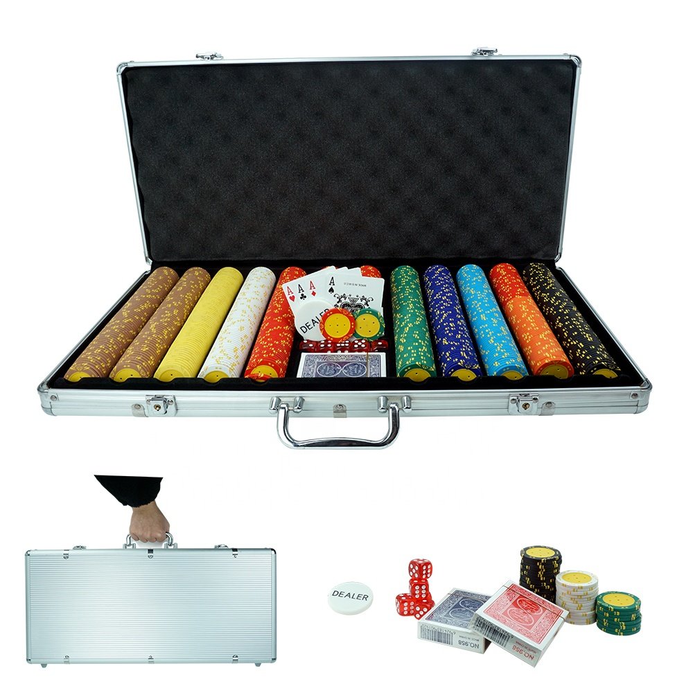 Hot sell cheap casino equipment custom 750pcs poker chips aluminum case empty Poker chip storage box without chips