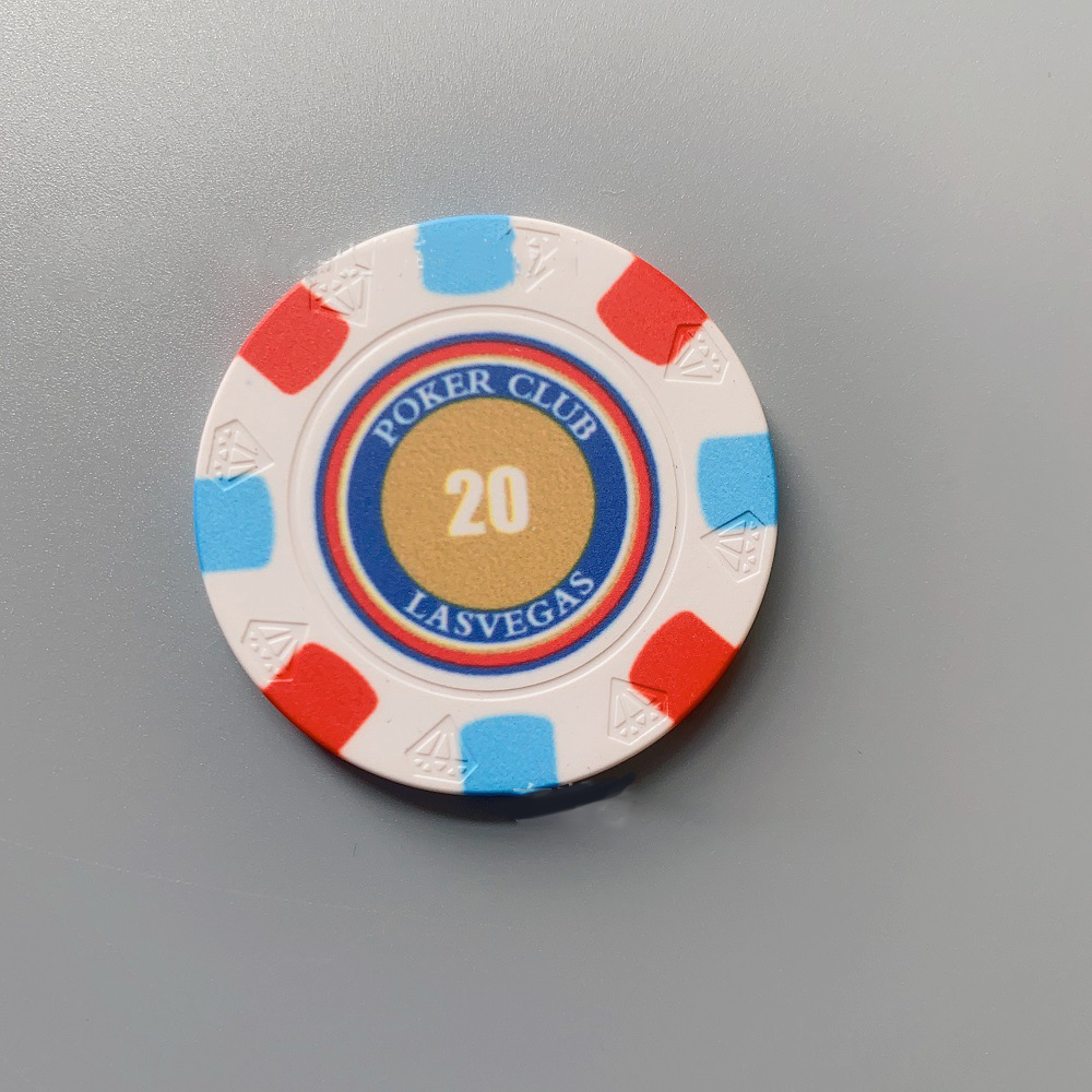 Ceramic Chips 39MM Round Poker Chips Diamond Pattern Poker Chips Set Board Game
