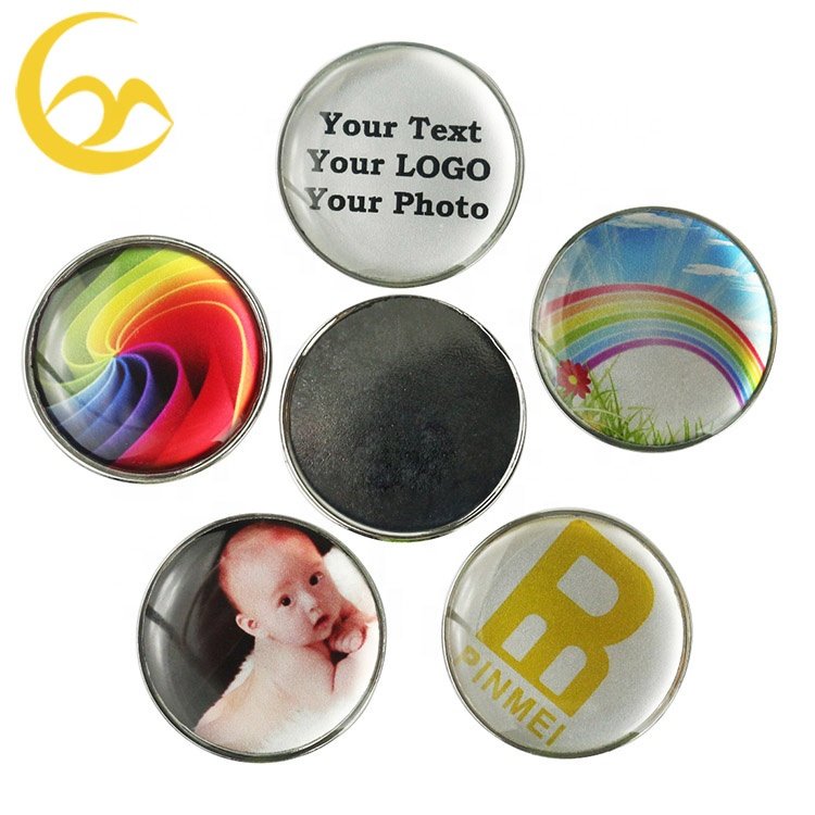 Metal empty blank golf ball markers to put stickers domed ball marker