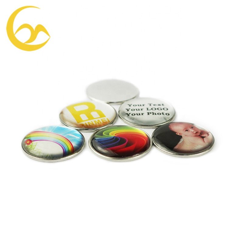 Metal empty blank golf ball markers to put stickers domed ball marker