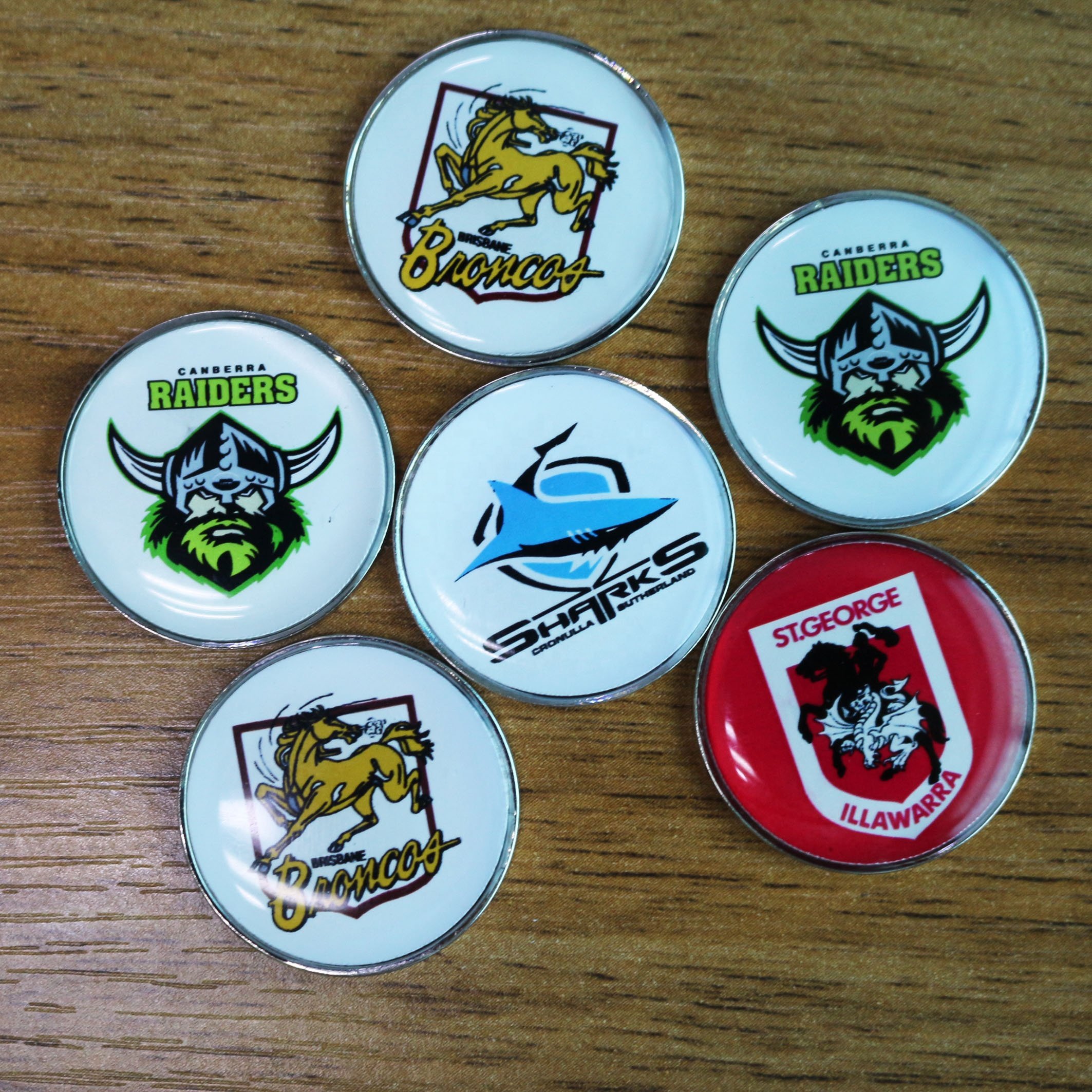 Metal empty blank golf ball markers to put stickers domed ball marker