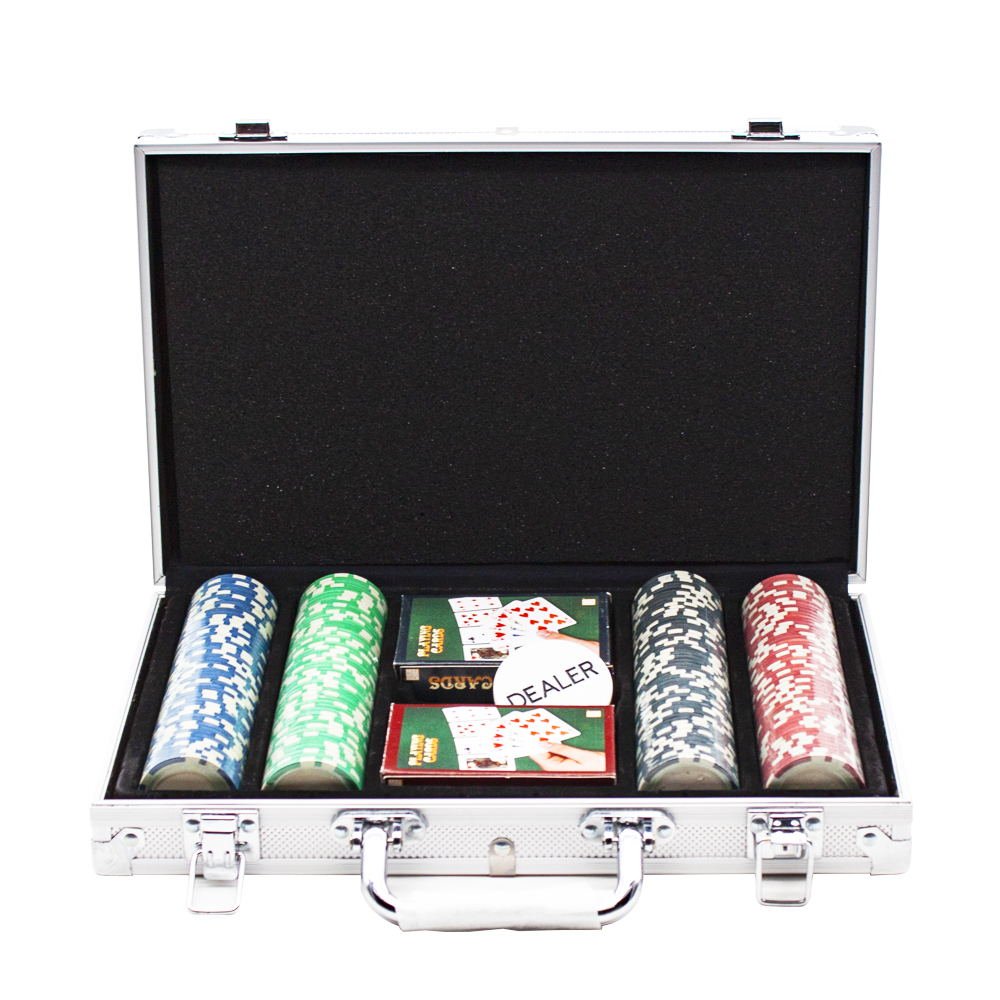Best Selling Casino Poker Chips Set 200 Pieces with 2 Playing Cards and 5 Dice in 14g Weight All in One Stylish Case