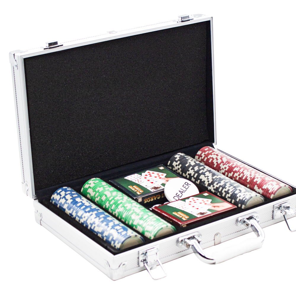 Best Selling Casino Poker Chips Set 200 Pieces with 2 Playing Cards and 5 Dice in 14g Weight All in One Stylish Case