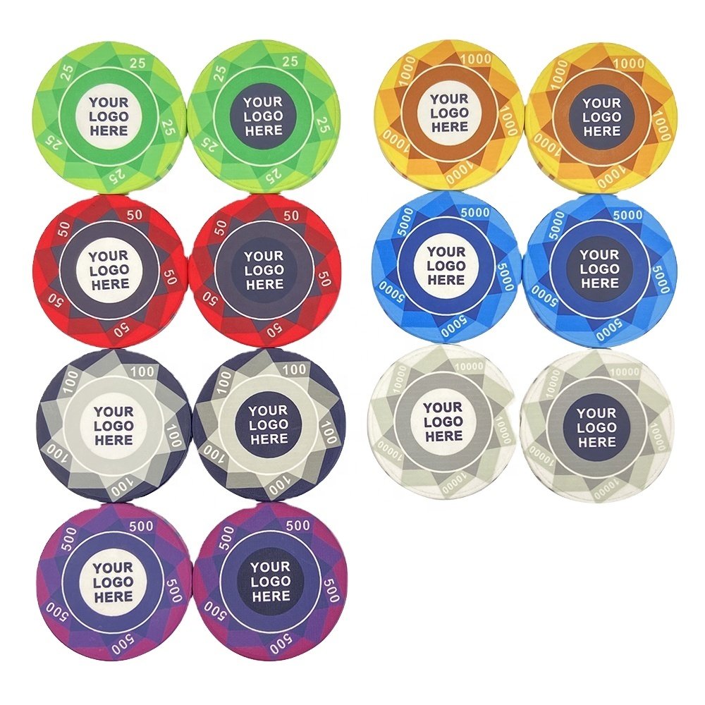 Wholesale 39mm ept ceramic poker chips 10g free design your logo professional factory cheap price for casino entertainment game