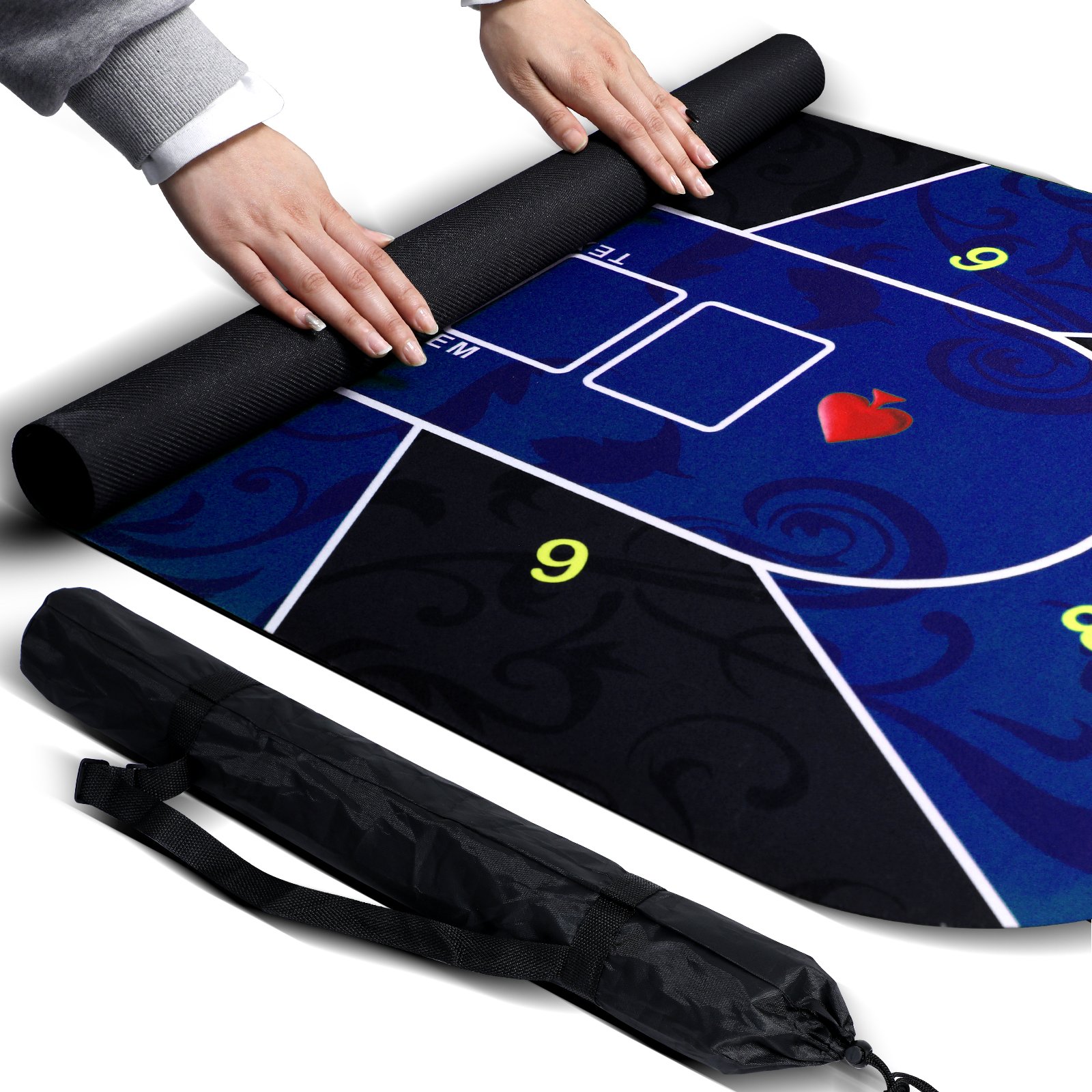 180*90cm /120*60cm Suede Rubber Poker Mat Texas Hold'em Casino Poker Table cloth Green Board Game Pad Mat with Flower Pattern