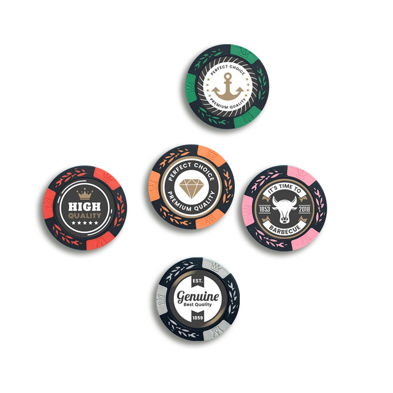 Customizable 13.5 Gram Clay Poker Chips Casino Games Entertainment Board Chips Featuring Wheat Ears Blank Coins