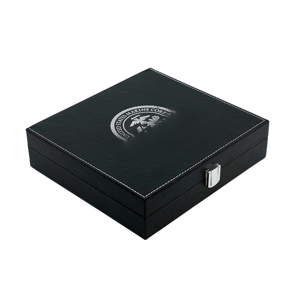 Custom Patriotic Poker ship Set Playing Cards & Dice Leather Case for Texas Holder or Blackjack