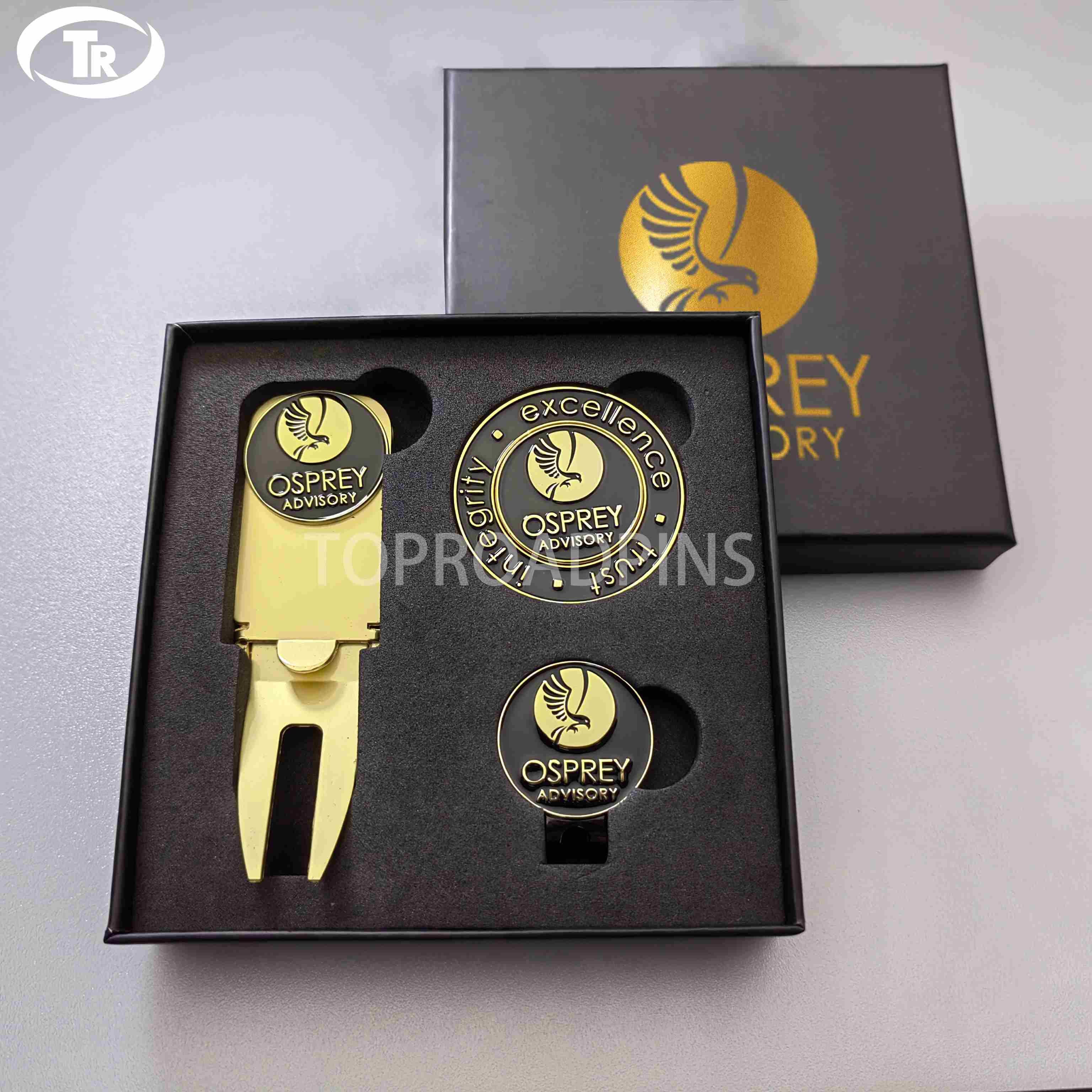 Factory Price Value Sets Golf Coin With Hat Clips Golf Divot Set Gift Boxes