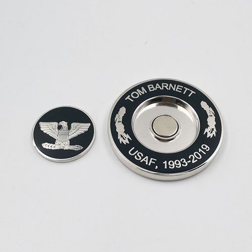 Custom Made Magnetic Golf Challenge Coin Ball Marker Metal Golf Ball Markers with Magnetic Poker Chips