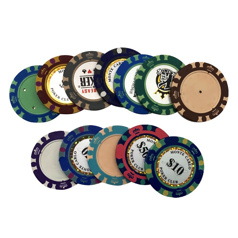 Customized 14g Gambling Baccarat Game Customized Emblem Monte Carlo Ultimate Clay Poker Chips