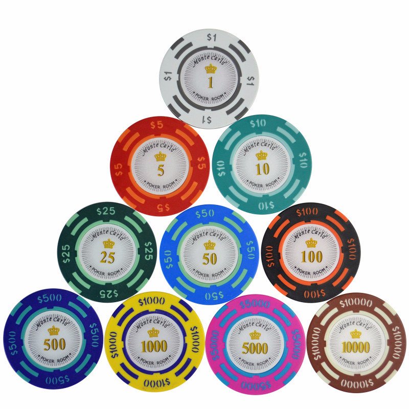 Customized 14g Gambling Baccarat Game Customized Emblem Monte Carlo Ultimate Clay Poker Chips