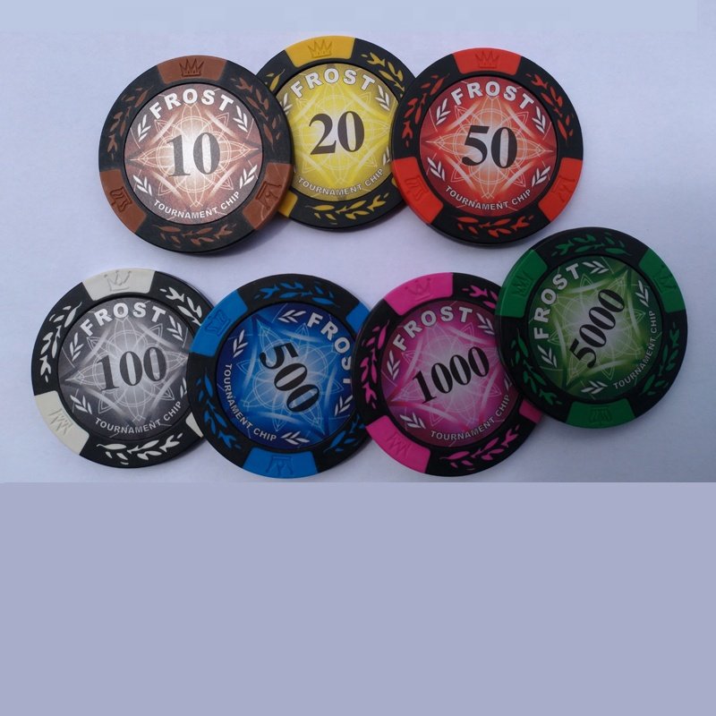 40MM 13.5G 14g Blank clay poker chips wholesale without the middle sticker