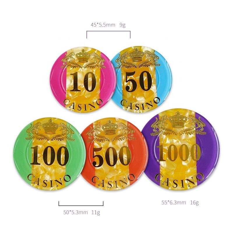 YH Rfid Poker Plaques Acrylic Poker Chips Set Fichas Rectangular Poker Actylic Rectangular Chip