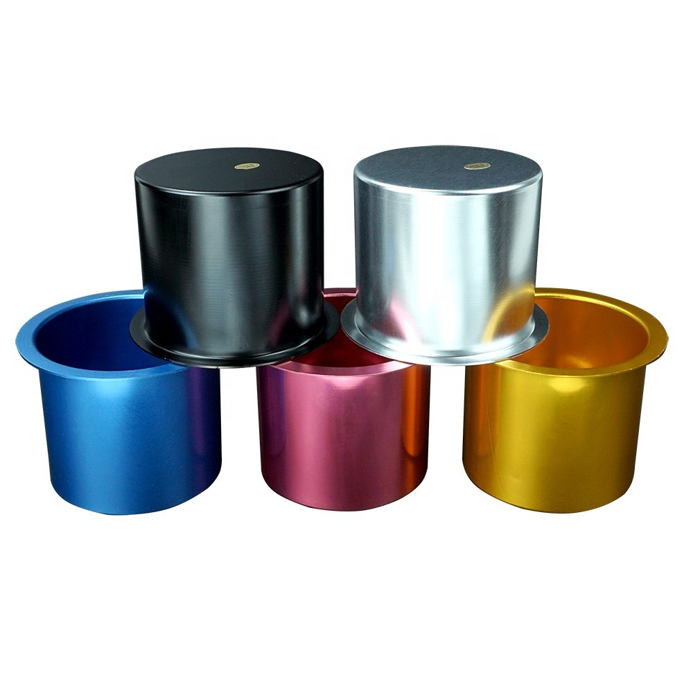 Wholesale multi color aluminum cup holder drink holder 86mm diameter on casino poker table for accessaries
