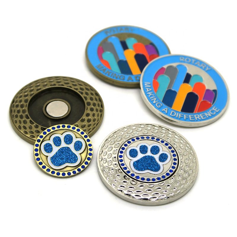 Wholesale custom soft enamel poker chip golf ball marker