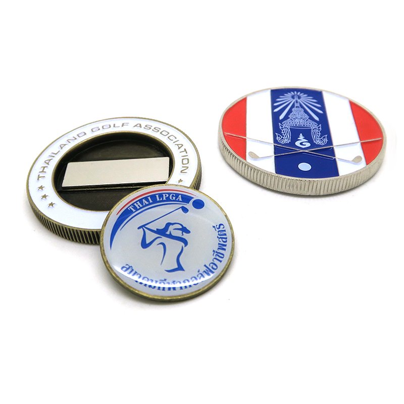 Wholesale custom soft enamel poker chip golf ball marker
