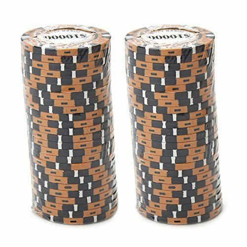 Orange $10000 Monte Carlo 14g Clay Poker Chips