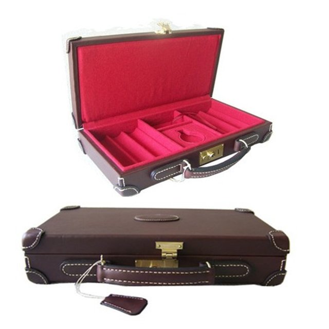 Poker Chips Cases Gambling Case GG0037SL-M Rectangle Fabric Custom Wooden OEM Accept Customized Logo Leather or PU or Canvas