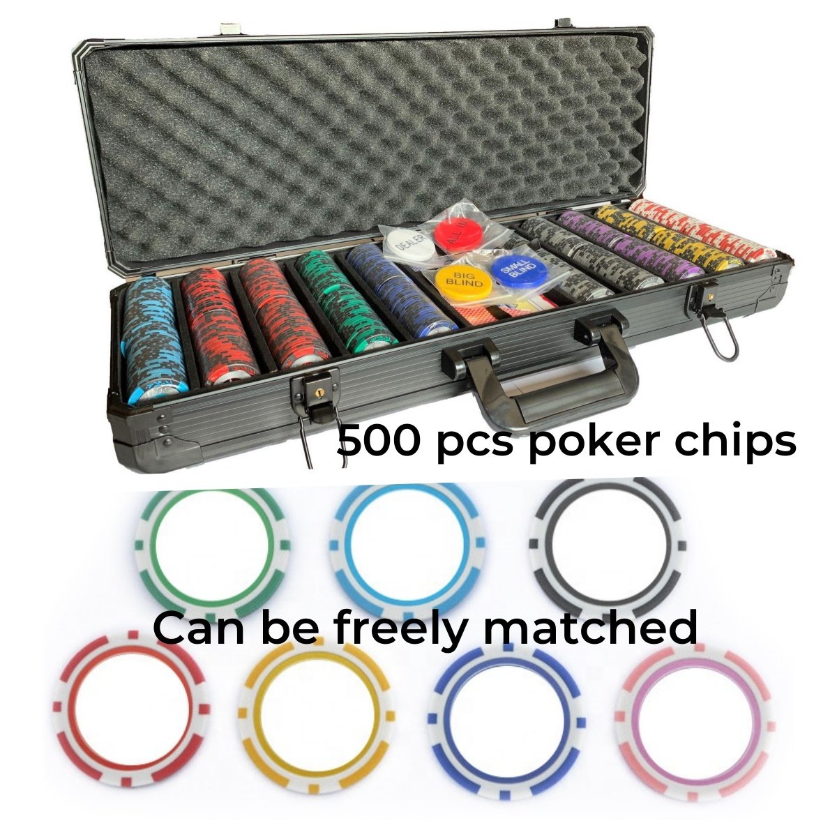 Custom High Quality 500pcs Poker Chips Set for Casino for Poker Game
