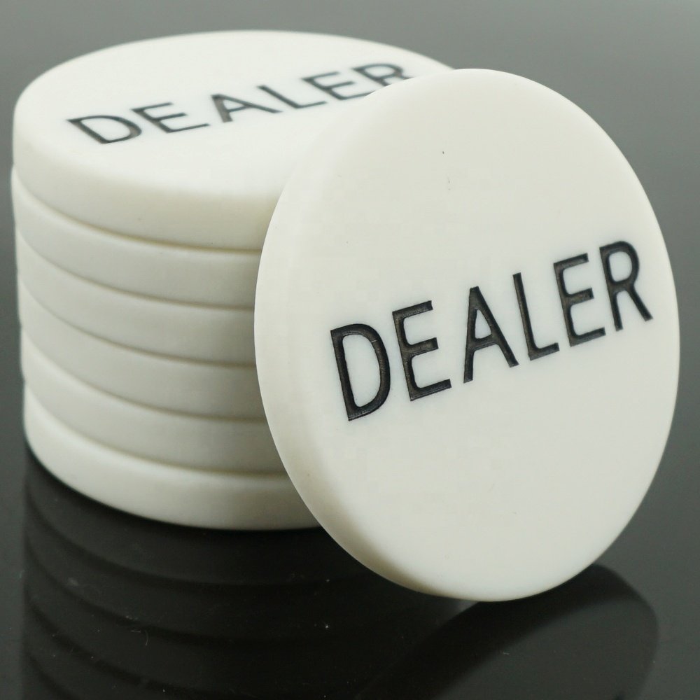 Wholesale White Plastic Dealer Poker Button 50mm melamine chips for Casino Accessory