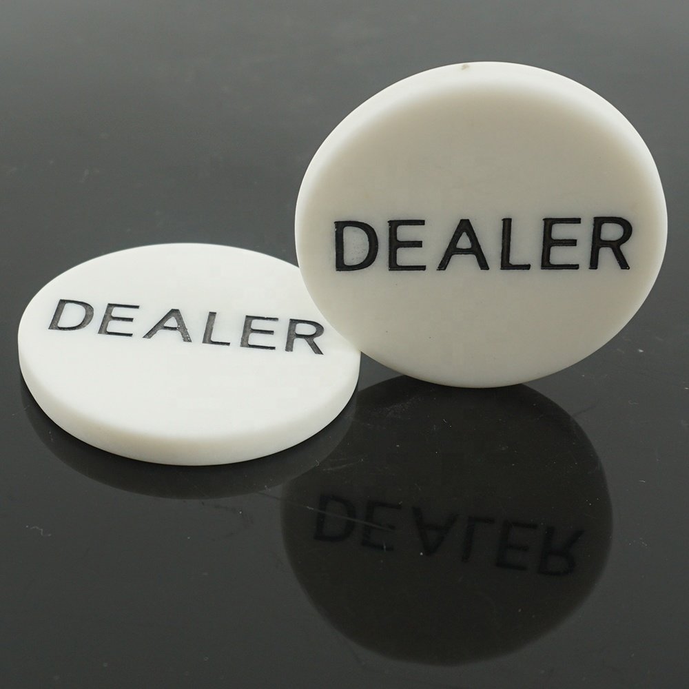 Wholesale White Plastic Dealer Poker Button 50mm melamine chips for Casino Accessory