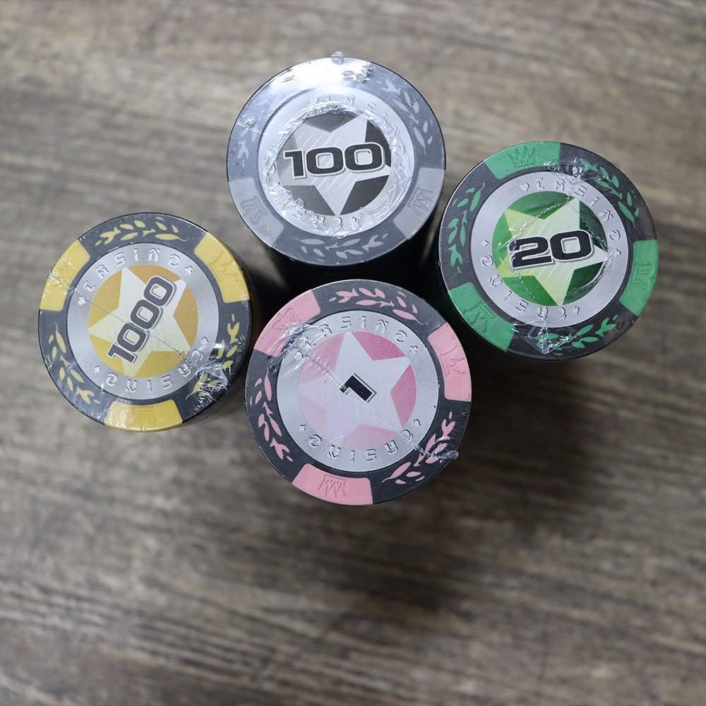 High Quality Ceramic Poker Chips 14g Custom logo Casino Chips Set 1000 Poker Coins With Aluminum Case