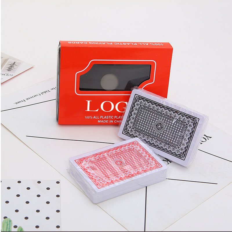 Wholesale Brand Waterproof Plastic Playing Cards Durable Comfortable Bend Feel Two Sets With Custom Box Logo Poker Players